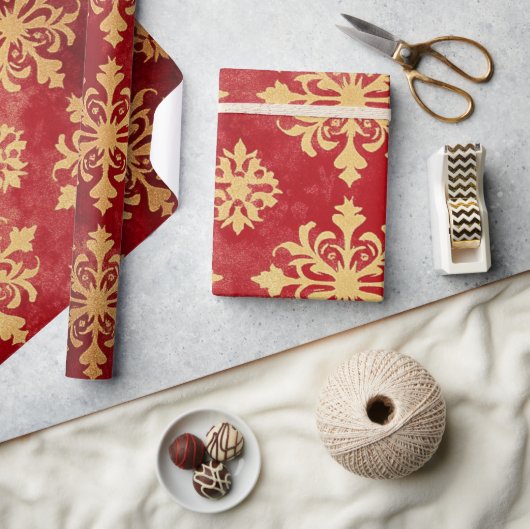Blij Rood en Goud Cadeaupapier (Crafts)