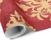 Blij Rood en Goud Cadeaupapier (Rol Hoek)