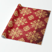 Blij Rood en Goud Cadeaupapier (Uitgerold)