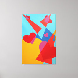 Blij Rood Hart Abstract Print