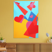 Blij Rood Hart Abstract Print (Insitu (Woonkamer))