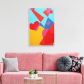 Blij Rood Hart Abstract Print (Insitu (Woonkamer))