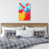 Blij Rood Hart Abstract Print (Insitu (Slaapkamer))