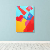 Blij Rood Hart Abstract Print (Insitu (Houten vloer))