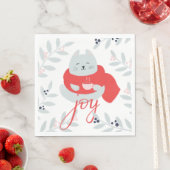 Blij. Schattigee kerstkat / wintervakantiedier Servet (Insitu)