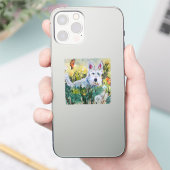 Blij Scottie in een veld Sticker (Telefoon)