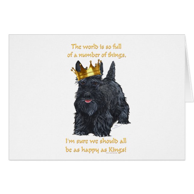 Blij Scottish Terrier Koning (Voorkant Horizontaal)