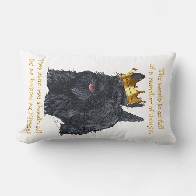 Blij Scottish Terrier Koning Kussen (Voorkant)
