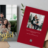 Blij script in goud folie feestdagenkaart