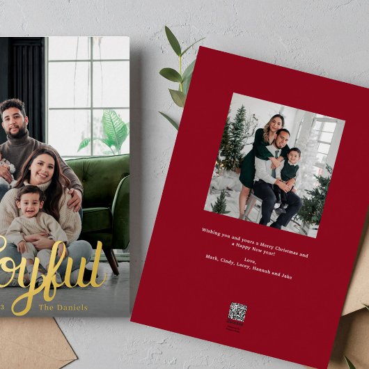 Blij script in goud folie feestdagenkaart