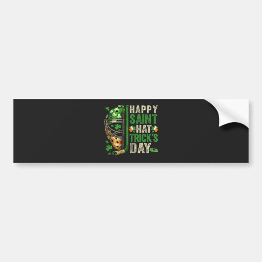 Blij Sint Hattrick IJshockeyspeler Bumpersticker (Voorkant)