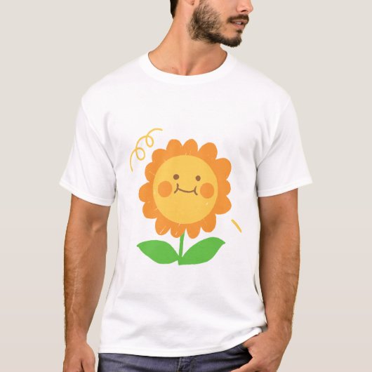 "Blij Smiley Bloem" T-shirt (Voorkant)
