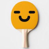 Blij Smiley Gezicht Oranje Ping Pong Batje (Voorkant)
