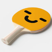 Blij Smiley Gezicht Oranje Ping Pong Batje (Voorkant Gekanteld)