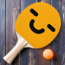 Blij Smiley Gezicht Oranje Ping Pong Batje