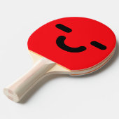 Blij Smiley Gezicht Rode Ping Pong Batje (Voorkant Gekanteld)