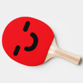 Blij Smiley Gezicht Rode Ping Pong Batje (Zijkant)