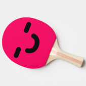 Blij Smiley Gezicht Roze Ping Pong Batje (Zijkant)