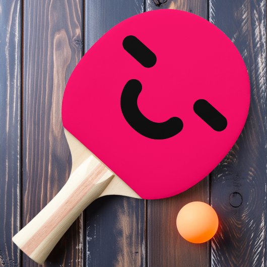 Blij Smiley Gezicht Roze Ping Pong Batje