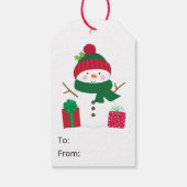 Blij Sneeuwman Cadeaubijsluiters Cadeaulabel (Achterkant)
