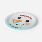 Blij Sneeuwman Gezicht Papieren Bordje (Gekanteld)