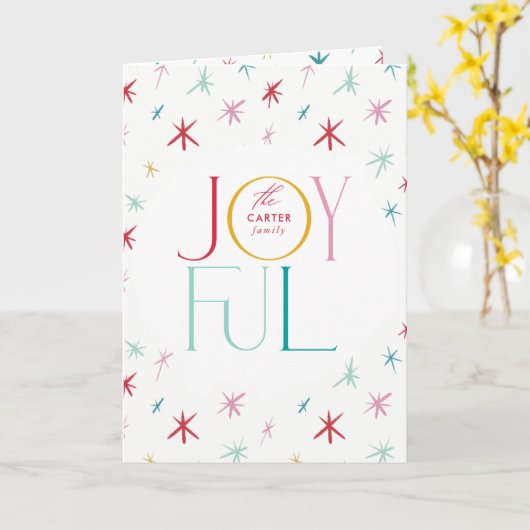 Blij speelse ster moderne kleurrijke gepersonalise kaart (Gele Bloem)