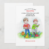 Blij spelende jongens kaart (Voorkant / Achterkant)