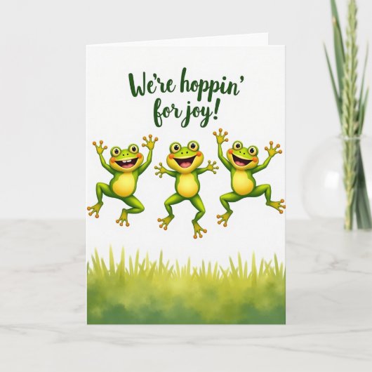 Blij Springende Kikkers Vaderdag Kaart (Voorkant)