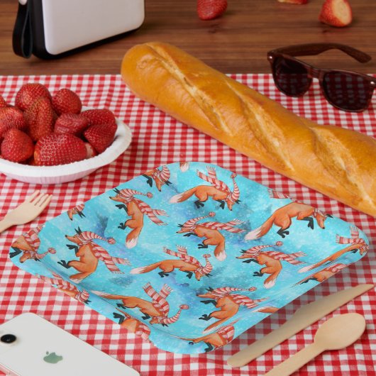 Blij Springende Vos Borden Papieren Bordje (Picknick)