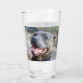 Blij Staffordshire Bull Terrier, Bierglas Glas (Achterkant)