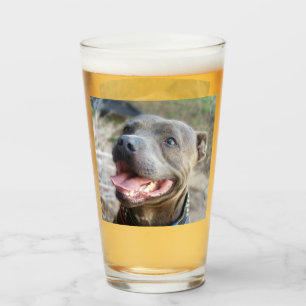 Blij Staffordshire Bull Terrier, Bierglas Glas