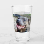 Blij Staffordshire Bull Terrier, Bierglas Glas (Voorkant)