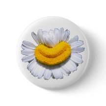 Blij stralende kamille bloem glimlach