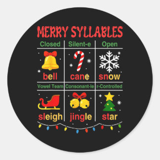 Blij Syllables Lettergreep Types Onderwijs Kindere Ronde Sticker