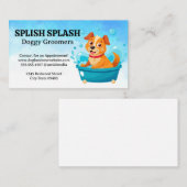 Blij tekenfilmhond in badschuim | Trimmers Visitekaartje (Voorkant / Achterkant)