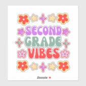 Blij terug naar school, 2e klas vibes sticker (Vel)