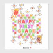 Blij terug naar school, eerste klas vibes sticker (Vel)