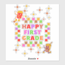 Blij terug naar school, eerste klas vibes sticker