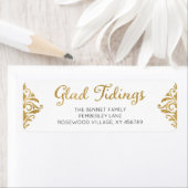 Blij Tidings Kerst retour adres Etiket (Insitu)