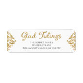 Blij Tidings Kerst retour adres Etiket (Voorkant)