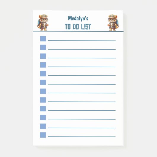 Blij Tijgertje met Rugzak en Drinken Post-it® Notes (Voorkant)