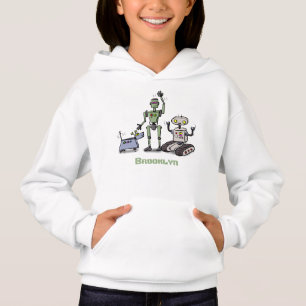 Blij trio van cute robots cartoon