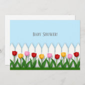 Blij Tulpen & Witte Hek Custom Kaart (Voorkant / Achterkant)