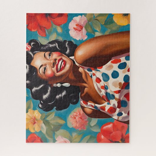 Blij tussen de bloemen legpuzzel (Verticaal)