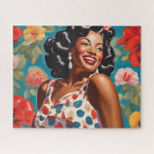 Blij tussen de bloemen legpuzzel (Horizontaal)