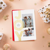Blij twee foto gespikkeld goud modern Kerstmis  Folie Feestdagenkaart