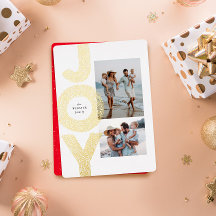 Blij twee foto gespikkeld goud moderne Kerstmis