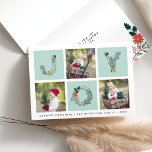 Blij Type | de Gevouwen Kaart van de Foto van de<br><div class="desc">De vakantiegroeten van het aandeel met deze gevouwen wenskaarten die van Kerstmis drie van uw favoriete vierkante foto's in een horizontale gridded lay-out kenmerken, die met "VREUGDE" in feestelijke die typografie afwisselen met botanicals van Kerstmis en vakantiebloemen, tegen een lichte wijze groene achtergrond wordt gevormd. Voeg uw douanegroet langs de...</div>