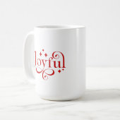 Blij typografie Rood Wit Koffiemok (Voorkant links)