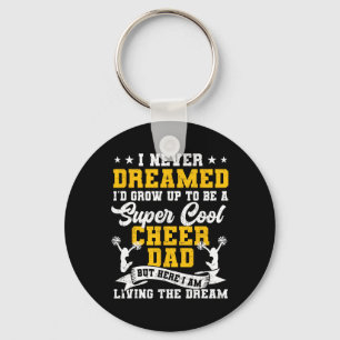 Blij vader grappige cheerleader vader cheerleading sleutelhanger